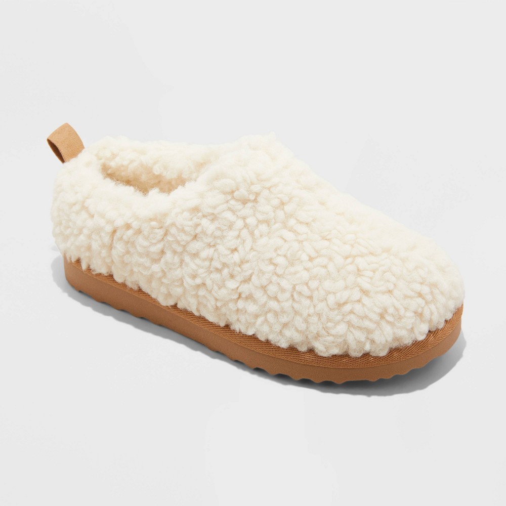 Kids' Faux Shearling Clog Slippers - Cat & Jack™ Beige 3