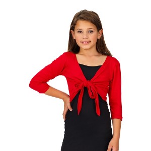 Girls Tie Front Cropped Cardigan Shrug - 1 of 4