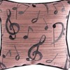 Manual Woodworkers and Weavers 17" Woven Pillow – Music Note with Floral Design, Soft Tapestry Style Accent Cushion - 2 of 3
