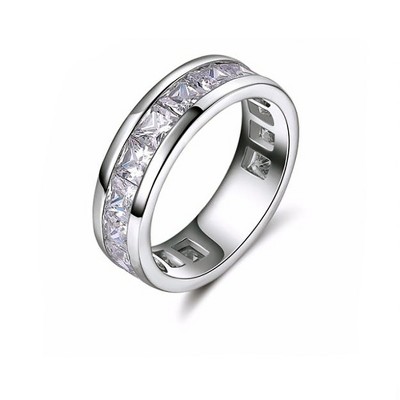 Jayden Eternity Wedding Band for Women Princess Clear Cz Ring Ginger Lyne Collection