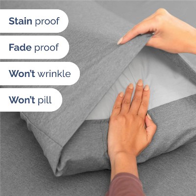 Heathered Grey Queen Microfiber Deep Pocket Sheet Set