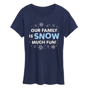 Women's - Instant Message - Family Snow Much Fun Short Sleeve Graphic T-Shirt - 1 of 4