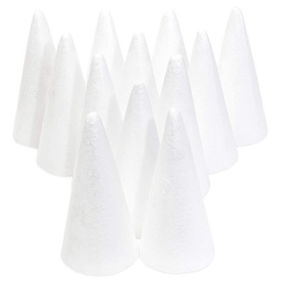 Bright Creations Foam Cones for Crafts (2.7 x 5.5 in, White, 12 Pack)