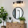 POWLIG 19.68-in 3-Light Black Modern Dimmable Bathroom Vanity Light with Cylindrical Glass Shade - 3 of 4