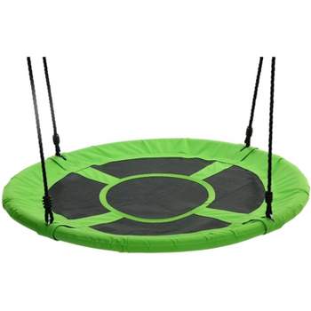 Swinging Monkey Giant 40" Saucer Tree Swing with 2 Way Mountable and Adjustable Rope for Kids Children Ages 5 Years and Up, 400 Pound Capacity Green