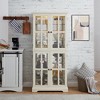 ChicFurnit Decorative Storage Cabinet Curio Display Cabinet with Glass Doors Adjustable Shelves for Home or Office Use, White, 38.39"*20.28"*14.57" - 2 of 4