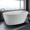 59 in.Acrylic Freestanding Bathtub Contemporary Soaking Tub Fiberglass Flatbottom Modern Stand Alone - 2 of 4