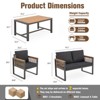 EROMMY 4pcs Modern Metal Patio Furniture Set, All-Weather Outdoor Conversation Set with Removable Washable Cushions & PE Woven Rattan - 2 of 4