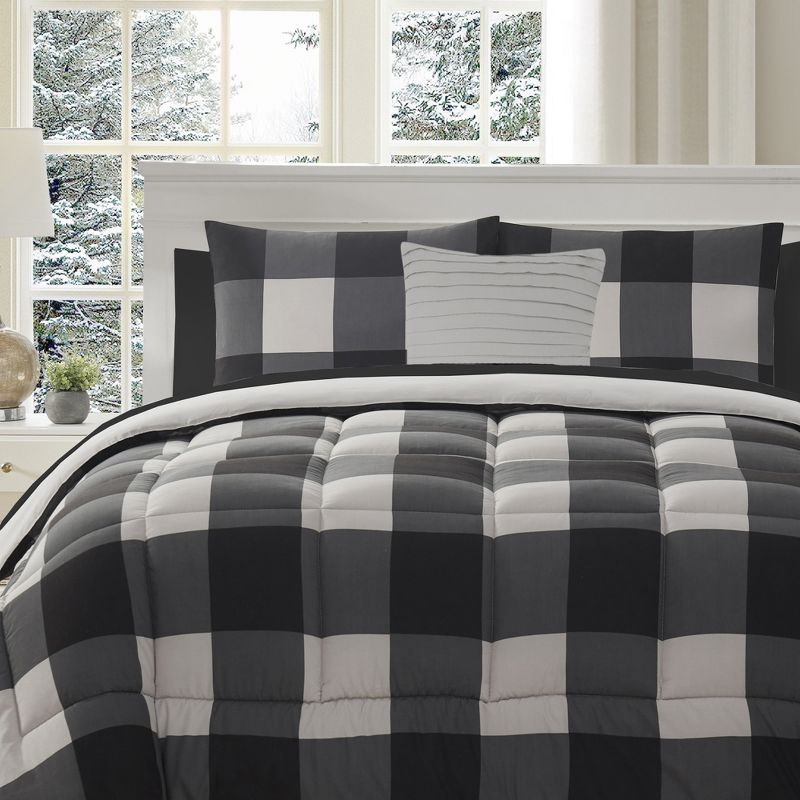 8 Piece Buffalo Plaid Bed In a Bag Comforter and Sheet Set by Sweet Home Collection™, 2 of 7