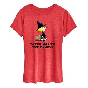 Women's - Peanuts - Witch Way To The Candy Short Sleeve Graphic T-Shirt - 1 of 4