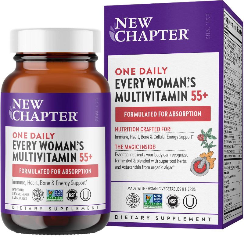 New Chapter Women&#39;s Multivitamin 50+, Every Woman&#39;s One Daily 55 plus for Cellular Energy, Heart &#38; Immune Support - 30ct, 5 of 9