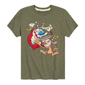 Boys' - Ren & Stimpy - Smashing Time Short Sleeve Graphic T-Shirt - 1 of 4