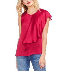 Vince Camuto Womens Asymmetrical Drape Pullover Blouse - 1 of 1