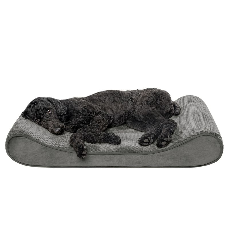 FurHaven Minky Plush & Velvet Luxe Lounger Orthopedic Dog Bed, 1 of 4