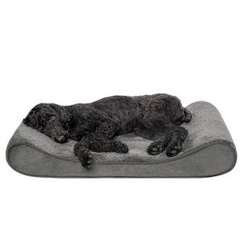 FurHaven Minky Plush & Velvet Luxe Lounger Orthopedic Dog Bed