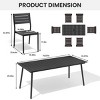 Crestlive Products Patio Outdoor Dining Set with Armless Chairs Wooden-Like Top & Aluminum Frame & Umbrella Hole - 3 of 4