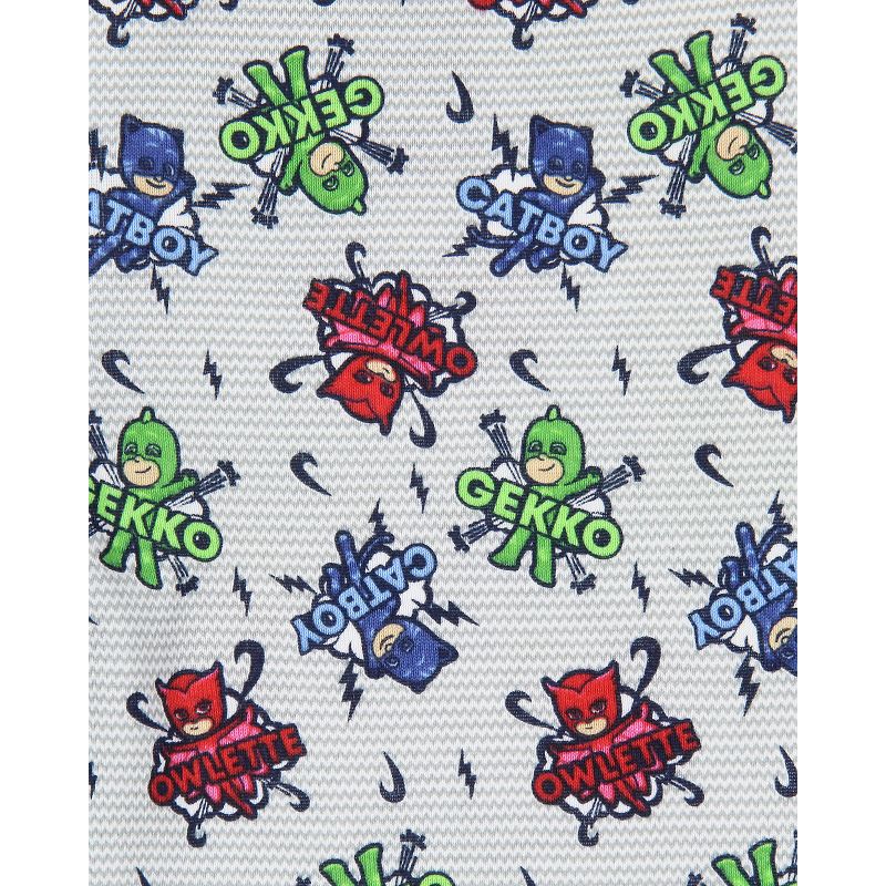 PJ Masks Toddler Boys' Gekko Catboy Owlette Title Logo Sleep Pajama Set Multicolored, 4 of 6