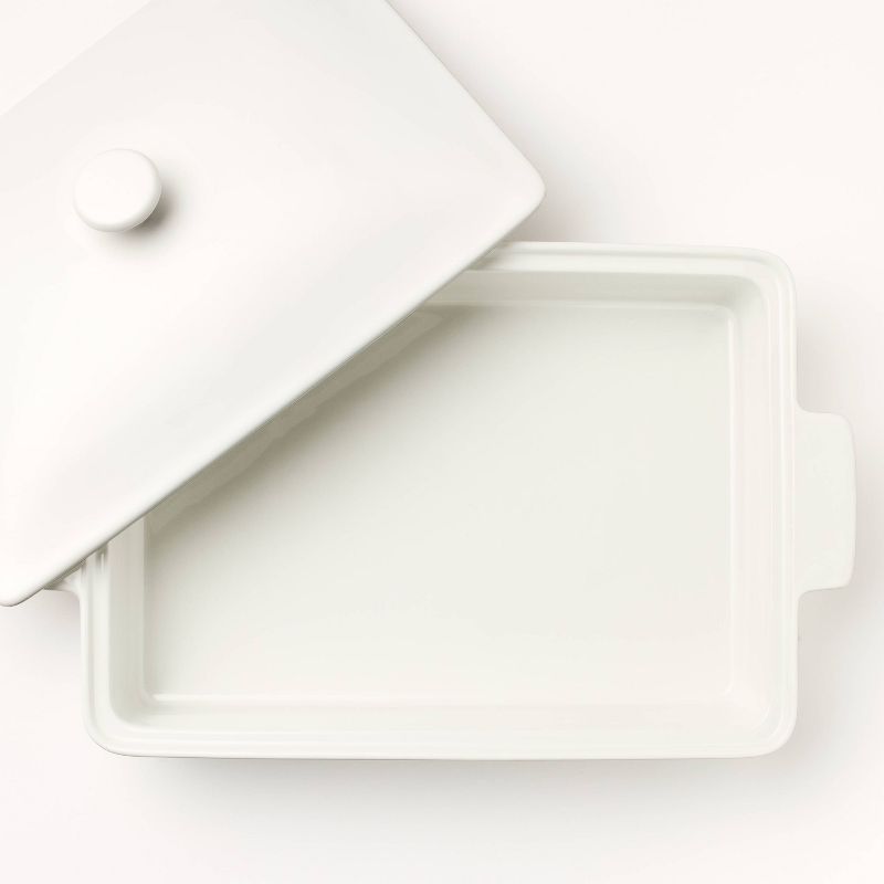 4qt Stoneware Rectangle Baking Dish with Lid - Figmint™, 4 of 8