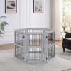 unipaws Pet Playpen with Wood and Wire 6 Panels - 3 of 4