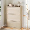 Shoe Cabinet with 3 Flip Drawers, Wooden Shoe Organizer Cabinet with Adjustable Shelf, Shoe Storage for Entryway - 3 of 4