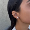 Adornia Silver Plated Floral Halo CZ Stud Earrings - 2 of 4