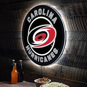 Evergreen Ultra-Thin Edgelight LED Wall Decor, Round, Carolina Hurricanes- 23 x 23 Inches Made In USA - 1 of 4