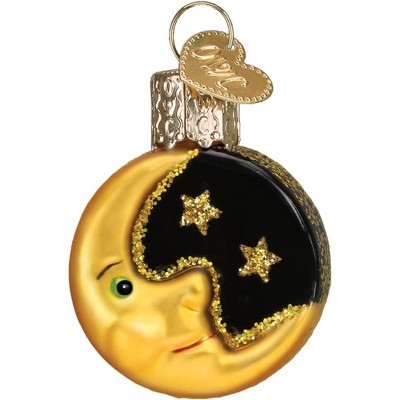 Old World Christmas Mini Glass Blown Ornament for Christmas Tree, Moon