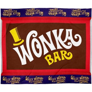 Intimo Willy Wonka Movie Film Bar Soft Plush Character Throw Blanket Multicoloured - 1 of 3