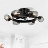 25.8" Industrial Ceiling Fan with Remote Control, 5 ABS Blades, Small Size Ceiling Fan for Living Room, Dining Room, Bedroom,6PCS*E26 (Not Include) - 2 of 4