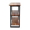 Gulches 48 in Natural Rectangular MDF Acacia Wood Console Table with Metal Frame Stacked Open Shelves Industrial Design - 4 of 4
