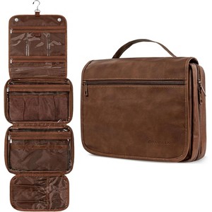 Toiletry Bag Men Compact Leather Durable for Men, Travel Bag, Water-Resistant Bathroom - 1 of 4