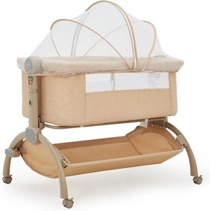 Bedside Bassinet Baby Bassinet for Baby, 3 in 1 Bedside Sleeper with Baby Co-Sleeper Travel Crib with Detachable Mosquito Net & Adjustable Height - 1 of 4