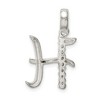 Black Bow Jewelry Sterling Silver and CZ, Lauren Collection, Initial H Pendant - 3 of 4