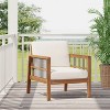 Christopher Knight Home Elias Outdoor Acacia Wood and Iron Club Chair with Cushions - 2 of 4