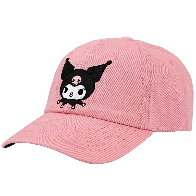 Kuromi Embroidered Pink Cotton Twill Dad Hat, 4 of 6