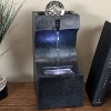 Sunnydaze Indoor Home Decorative Soothing Matrix Tabletop Water Fountain with LED Light - 12" - Black - image 2 of 4