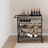 Nasitip 3-Tier Bar Cart with juice Rack and Glass Holders, Rolling Beverage Cart with Removable Trays for Kitchen & Dining Room - 2 of 4