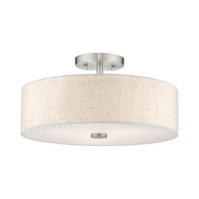 Livex Lighting Meridian 3 - Light Semi-Flush Mount in  Brushed Nickel