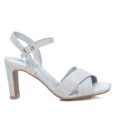 Xti Women's Heeled Sandals 141353 - Silver, 10 : Target