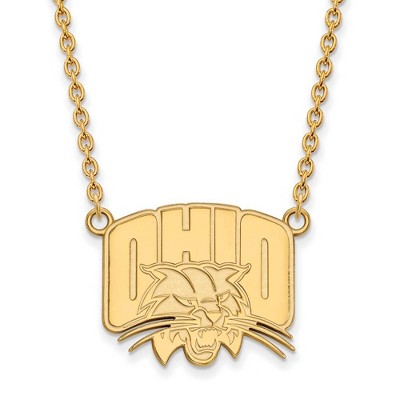 Black Bow Jewelry 10k Yellow Gold Ohio Bobcats NCAA Necklace 18 Inch