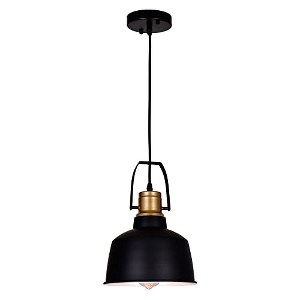 CWI Lighting Elisa 1 Light Down Pendant With Black Finish - 1 of 4