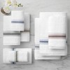 Aston & Arden Luxury Ring Spun Cotton Washcloths (8 Pack), 600 GSM, 13x13 in., White with Striped Ombre Border - 3 of 4