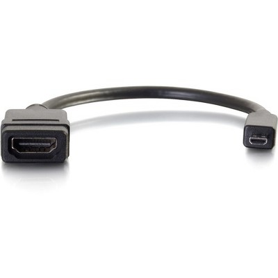 C2G 8in Micro HDMI to HDMI Adapter - Micro HDMI Adapter - Male to Female Black - HDMI/Micro HDMI for Audio/Video Device