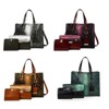 Paaaawaters Large Capacity Crocodile Print Tote Bag Set - Women's Fashion Handbag, Shoulder Bag & Purse - 4 of 4