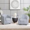 Set of 2 Liria Wooden Upholstered Barrel Chair for Livingroom with Metal Swivel Base | ARTFUL LIVING DESIGN - 2 of 4