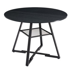 JIONJOY 47 ''Round Kitchen Table with Vintage Top, X-Shaped Dining