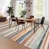 Modern Area Rug 6x9 Washable Striped Accent Carpet with Non-Slip Backing, Stain-Resistant Low Pile Indoor Mat, Foldable Contemporary Throw Rug - 4 of 4