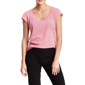 Balanced Tech Women's Dot Burntout Scoop Neck Tee - Flame Orange - Medium - 1 of 2