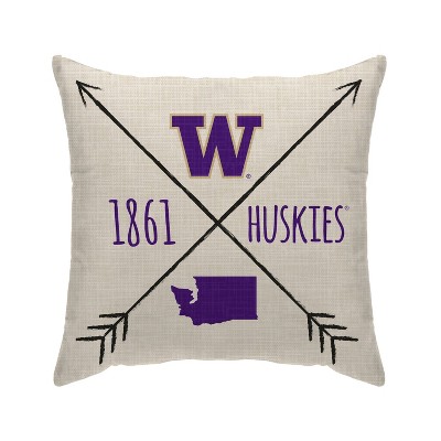 NCAA Washington Huskies Cross Arrow Decorative Throw Pillow