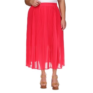 Michael Kors Womens Pleated Pull On Midi Skirt - 1 of 1